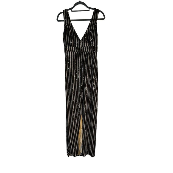 NWT Lulus Unforgettable Elegance Black Sequin Sleeveless Maxi Dress SZ S - Picture 6 of 7